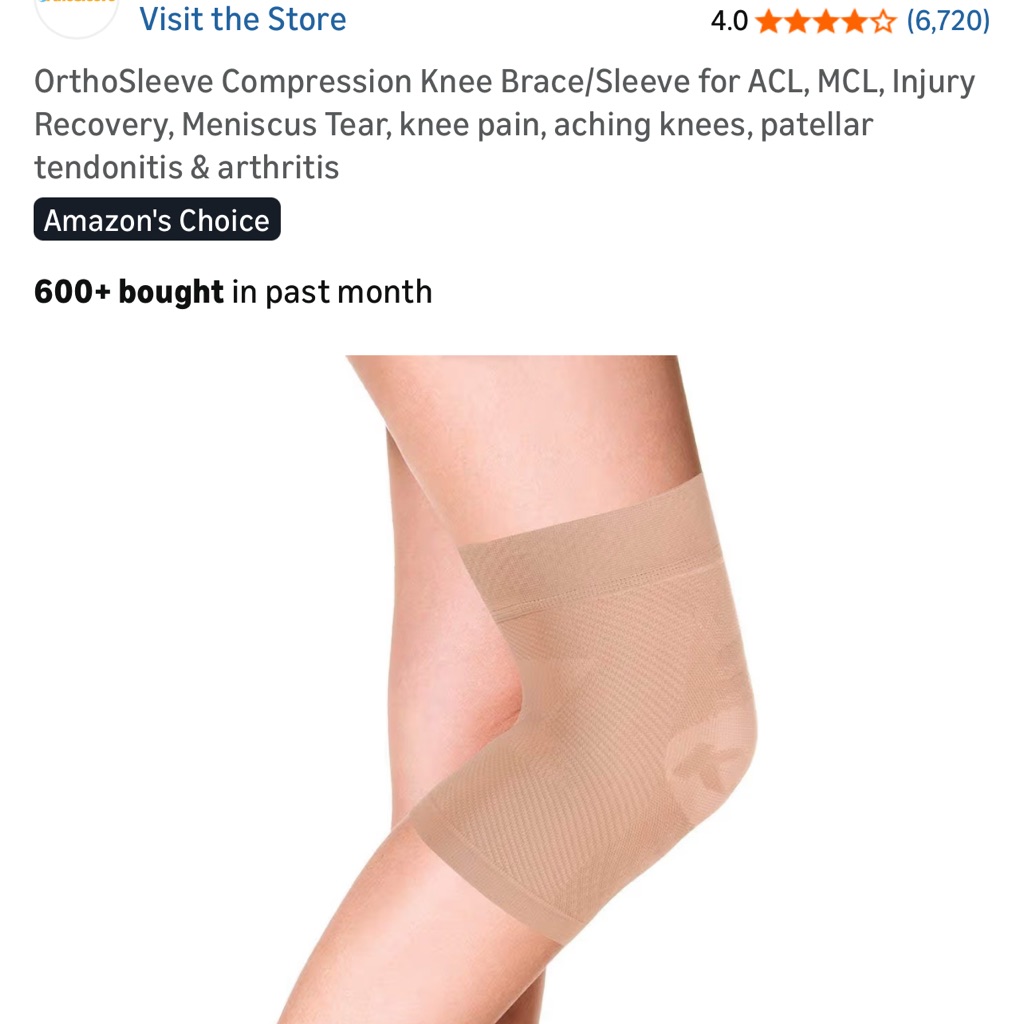 Beige Compression Knee Sleeve